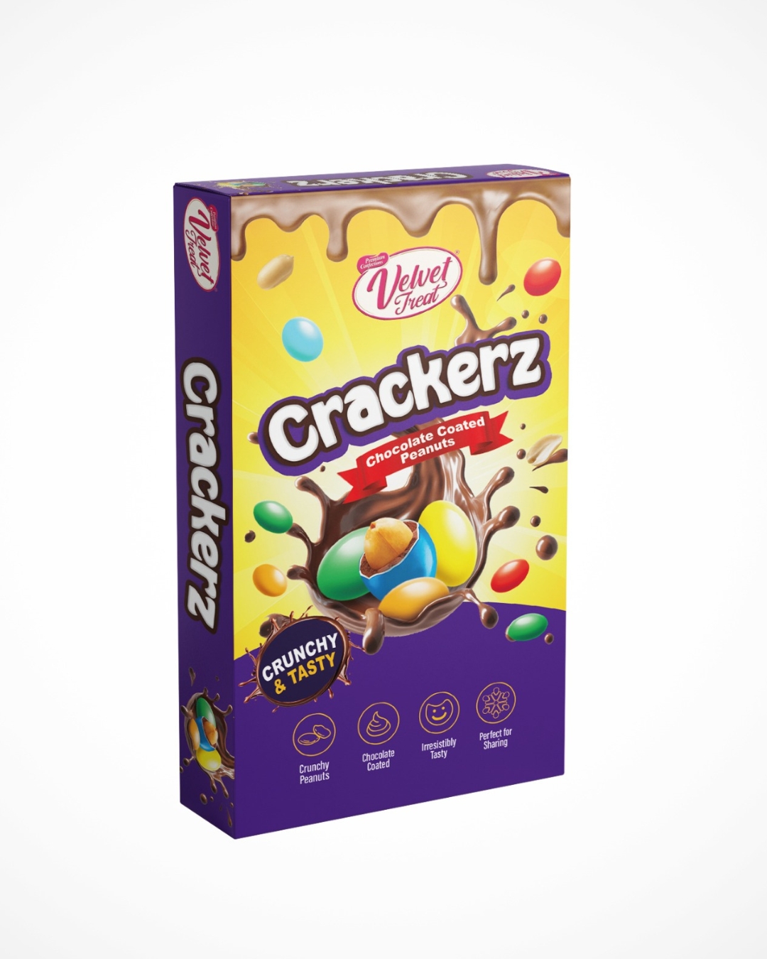 Crackerz Chocolate Coated Peanuts – 12 Pack Box