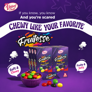 Fruitesse Chewy Candy – Assorted Flavours (12 Pcs Display Box)